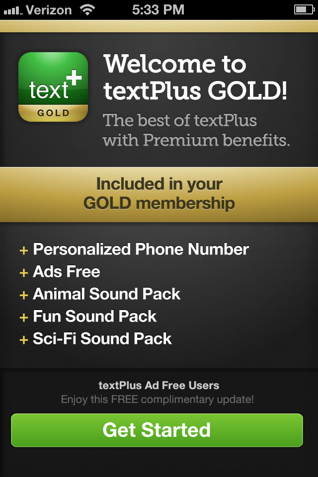 textPlus Gold Free Texting plus Free Messenger plus Phone Number screenshot 1